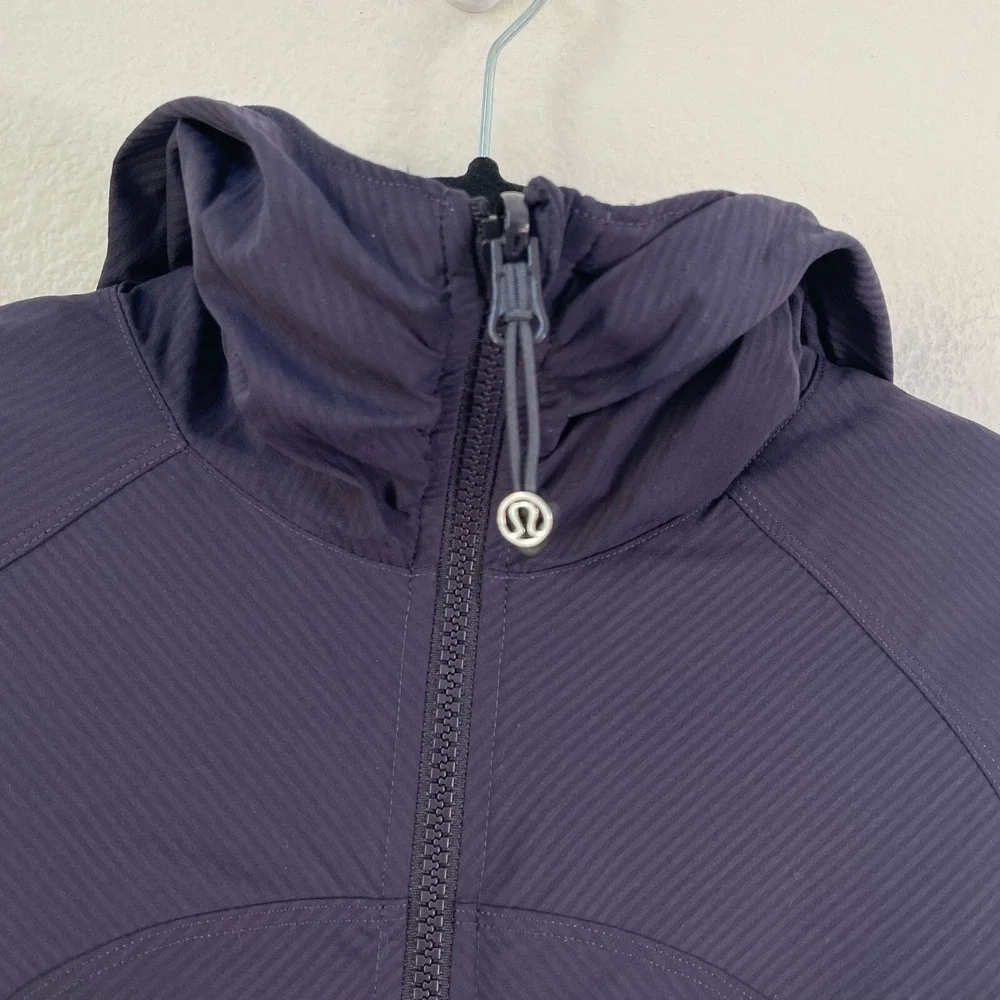 Lululemon Womens 8 Flux Jacket Reversible Zip Up Hooded‎ Navy